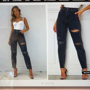 White Fox Love Stoned Boyfriend Jeans